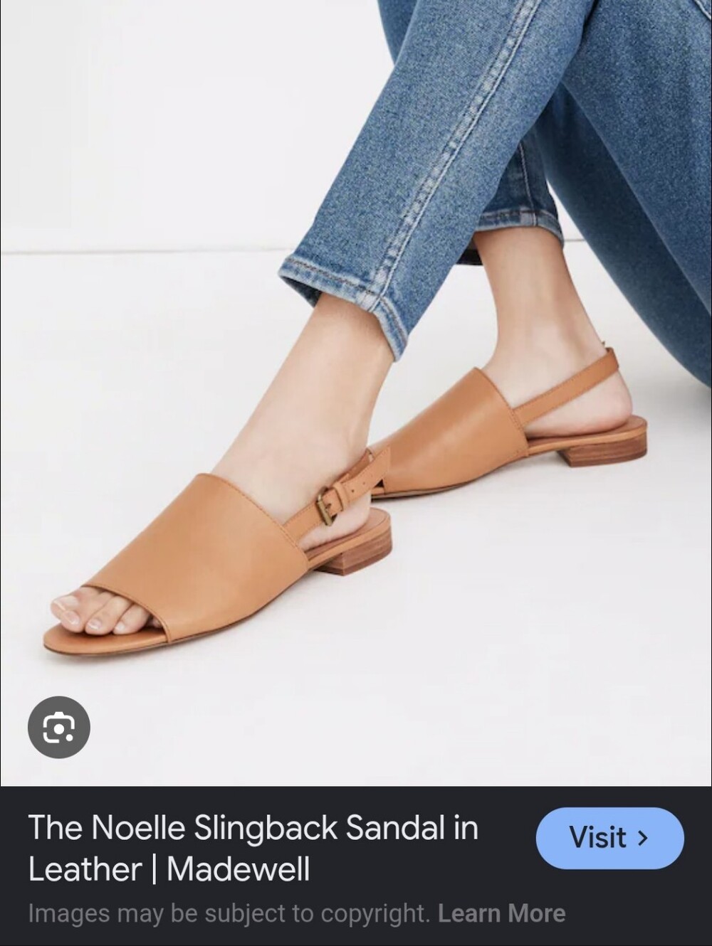 Madewell Noelle Slingback Sandal - Cognac Tan Leather - Picture 2 of 9